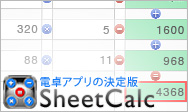iPhone電卓アプリの決定版 SheetCalc シートカルク